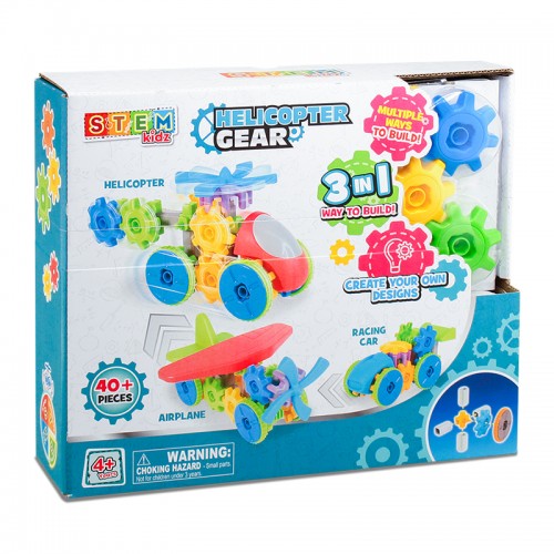 Hap-P-Kid Little Learner 3 in 1 STEM Plane Gear |  STEM Toys | Airplabe | Racing Car | Helicopter | 3 years+